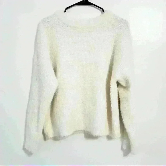 FRNCH Paris White Cropped Crew Neck Sweater - Picture 3 of 9